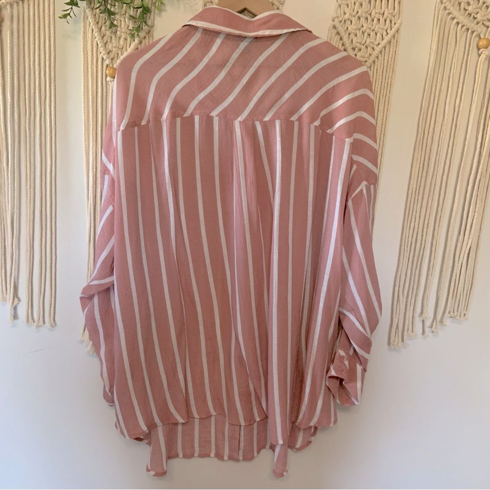 TORRID Lindsay Drop Shoulder Button Down Top Dusty Pink Size 3 3X 22 24 - Picture 4 of 12